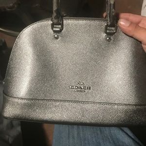 COACH MINI SIERRA DOME METALLIC SILVER PURSE